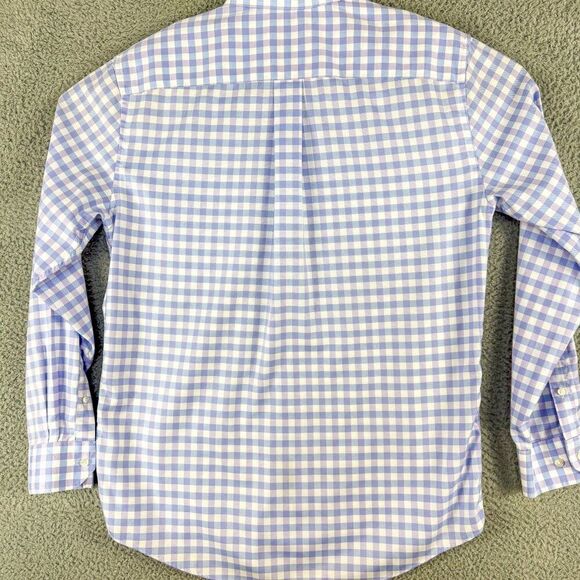 Jos A Bank Shirt Men Medium Blue Purple Plaid Tailored Wrinkle Free Signature‎ - Picture 8 of 13